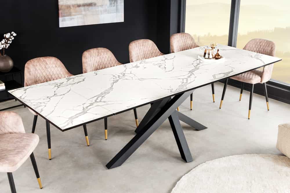 Uitschuifbare keramiek eettafel