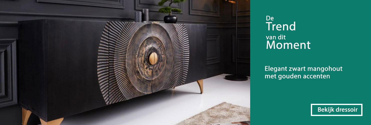 De trend van dit moment! Elegant zwart mangohout met gouden accenten