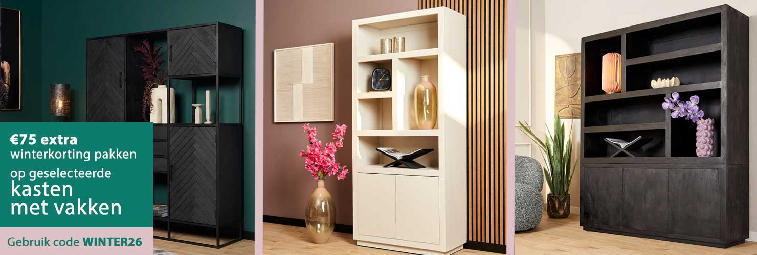 75 euro pakken op al onze kasten met vakken