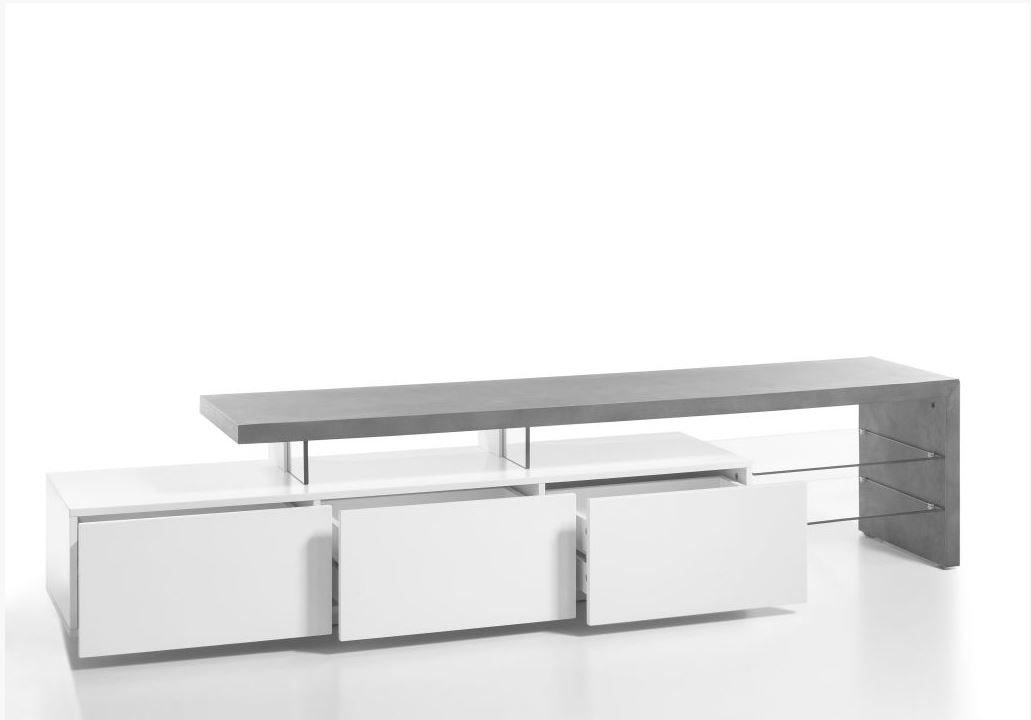 modern tv meubel wit betonlook Outlet