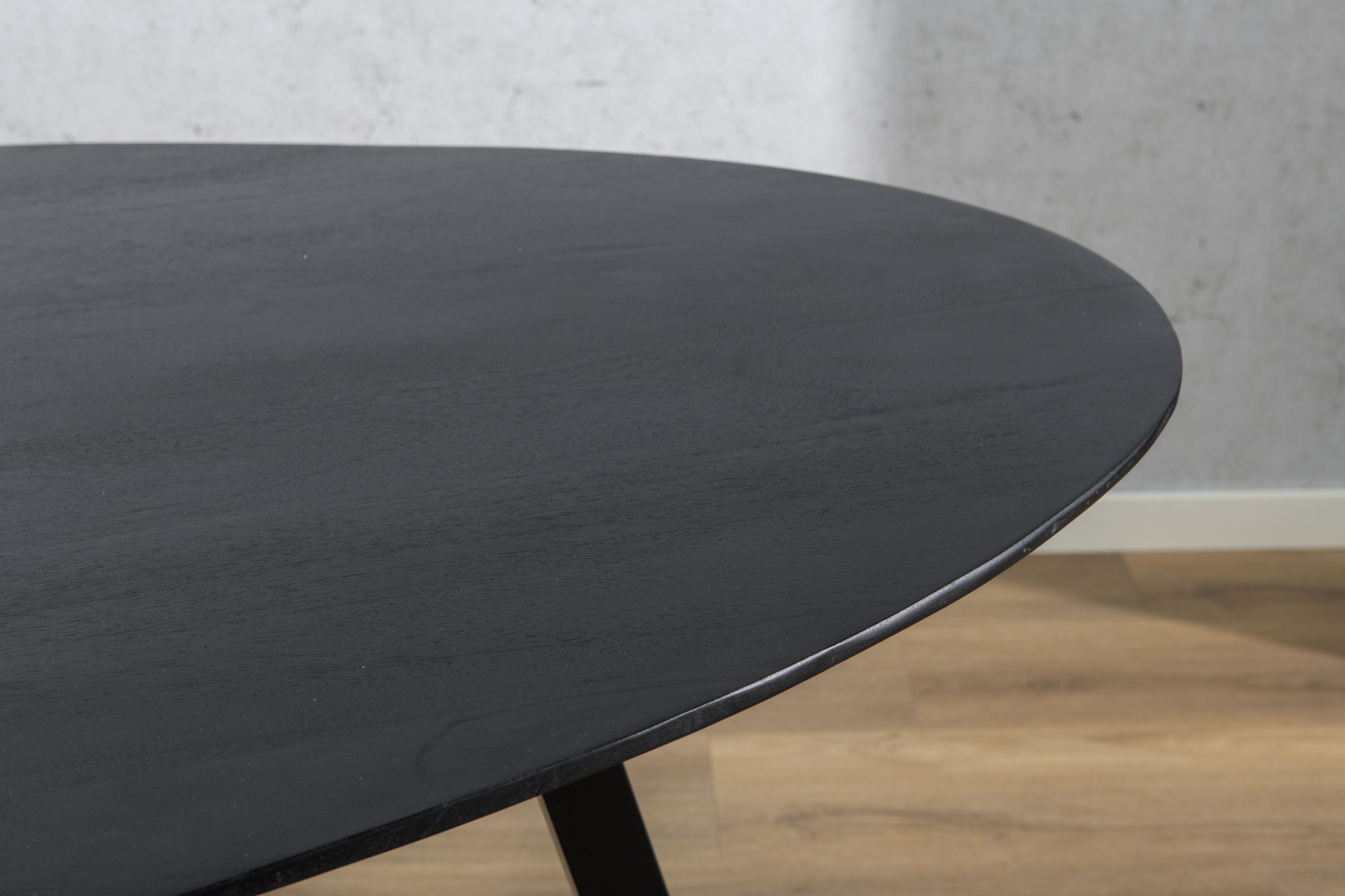 ovale tafel zwart acacia 200 cm