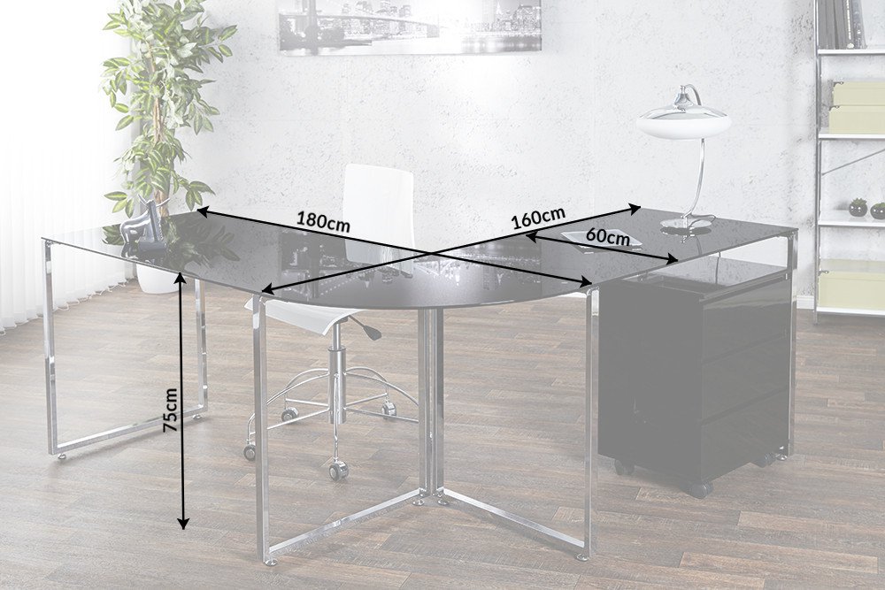 strak hoek bureau glas| Aktie