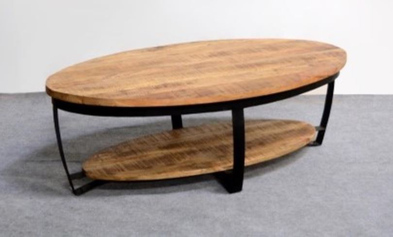 ovale salontafel mangohout 130 cm