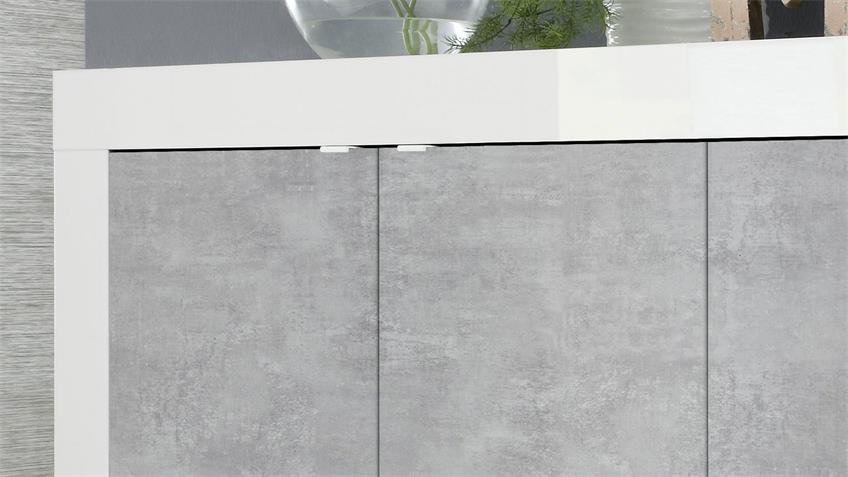 Dressoir hoogglans betonlook 207 cm detail van deur