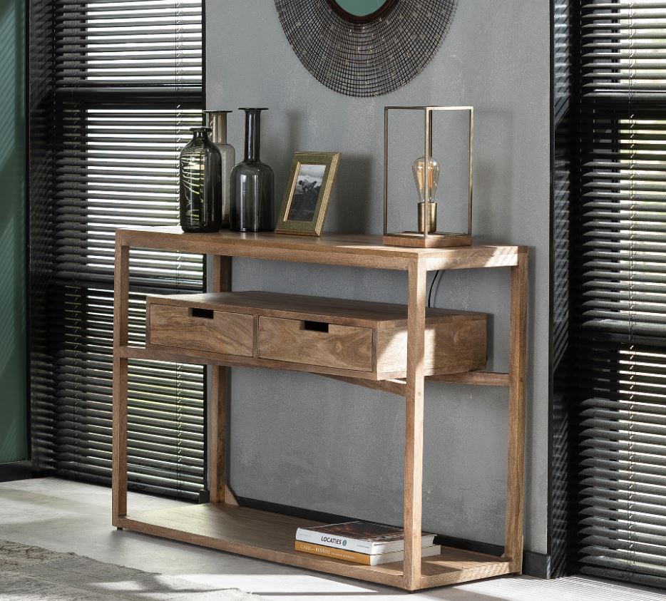 personeel Proficiat bedelaar Houten sidetable met lade | Aktiewonen.nl