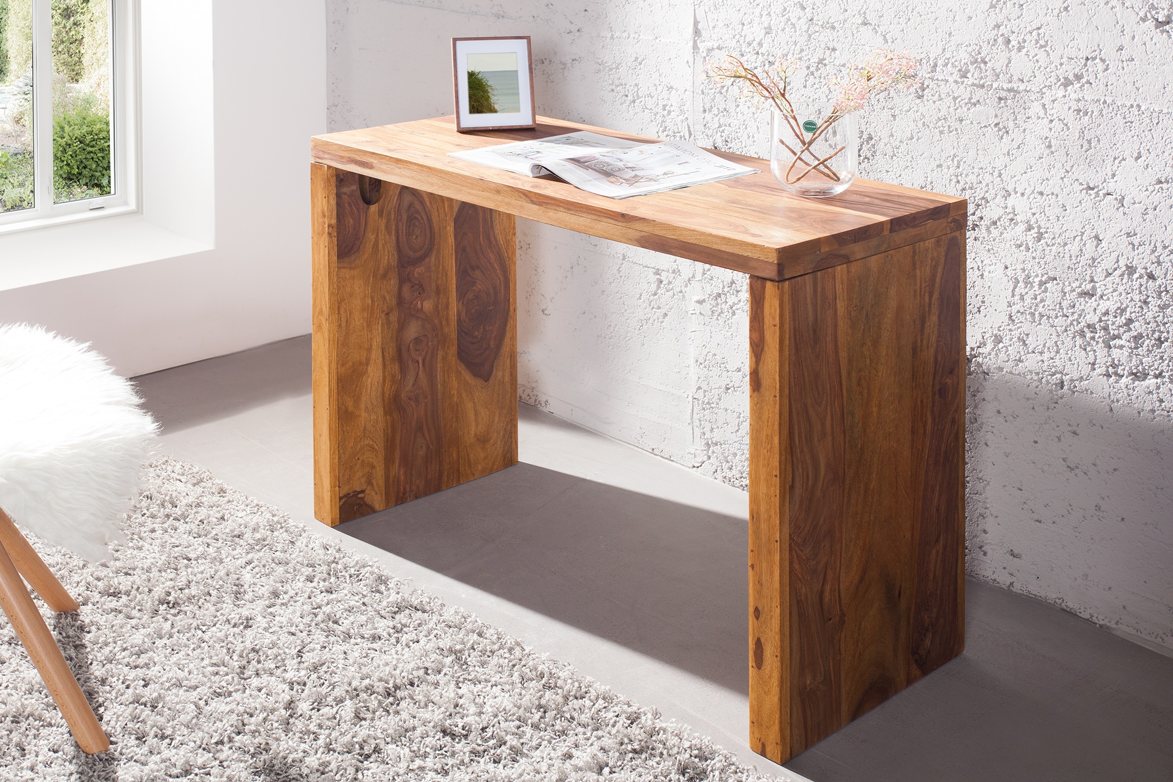pariteit echtgenoot gebouw bureau massief hout - Hoogglans meubelen / mango houten meubelen | Aktie  Wonen.nl