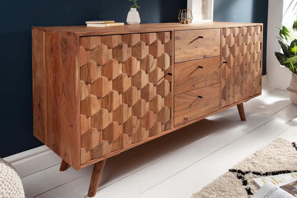 textuur Medaille dwaas dressoir acacia 145 cm - Hoogglans meubelen / mango houten meubelen | Aktie  Wonen.nl