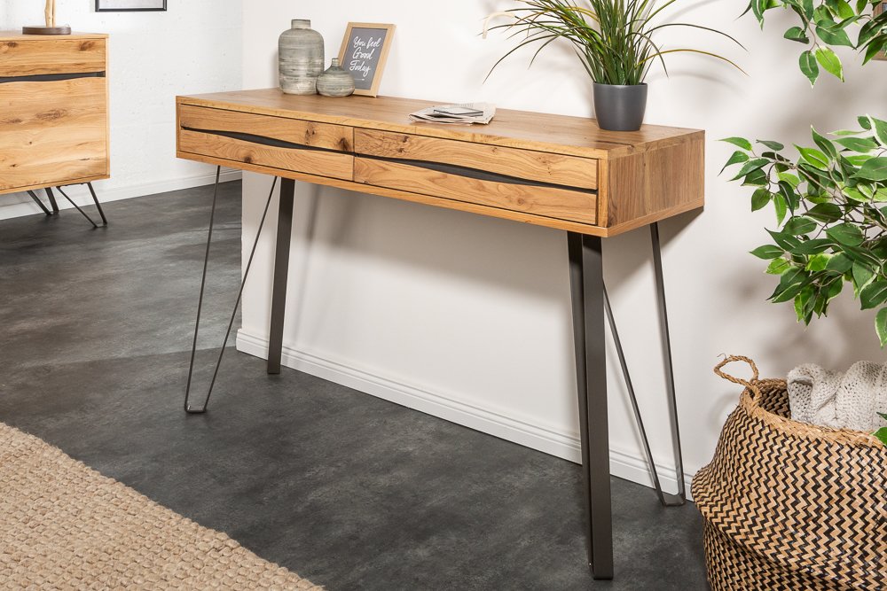 Isoleren Diagnostiseren druk sidetable eiken massief 120 cm - Hoogglans meubelen / mango houten meubelen  | Aktie Wonen.nl