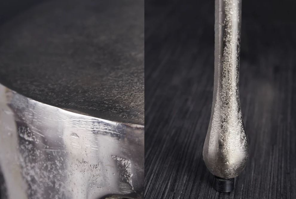 bijzettafel metaal zilver 37 cm 