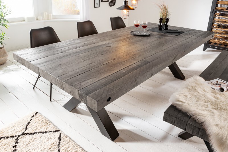 houten tafel grijs 200 cm