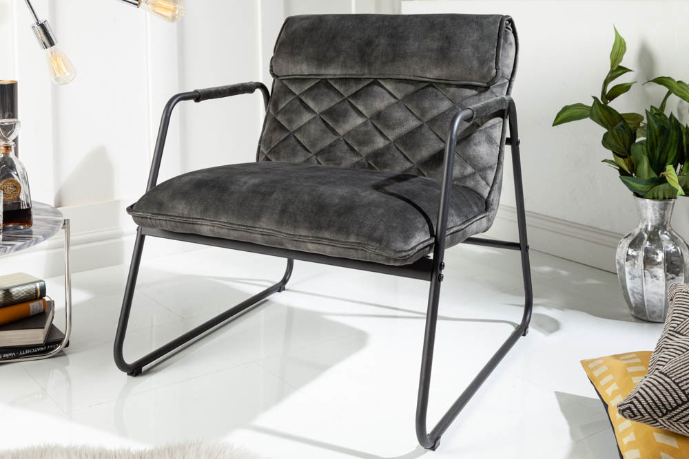 vintage fauteuil grijsgroen