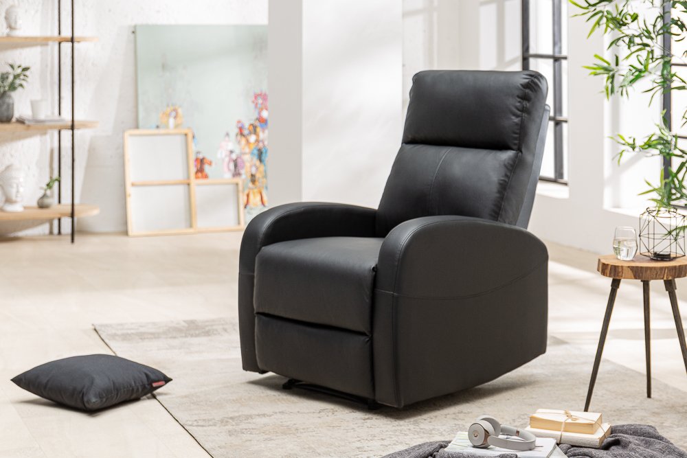 Draaien bossen telefoon betaalbare comfortabele zwarte relax fauteuil kopen | Aktie wonen.nl