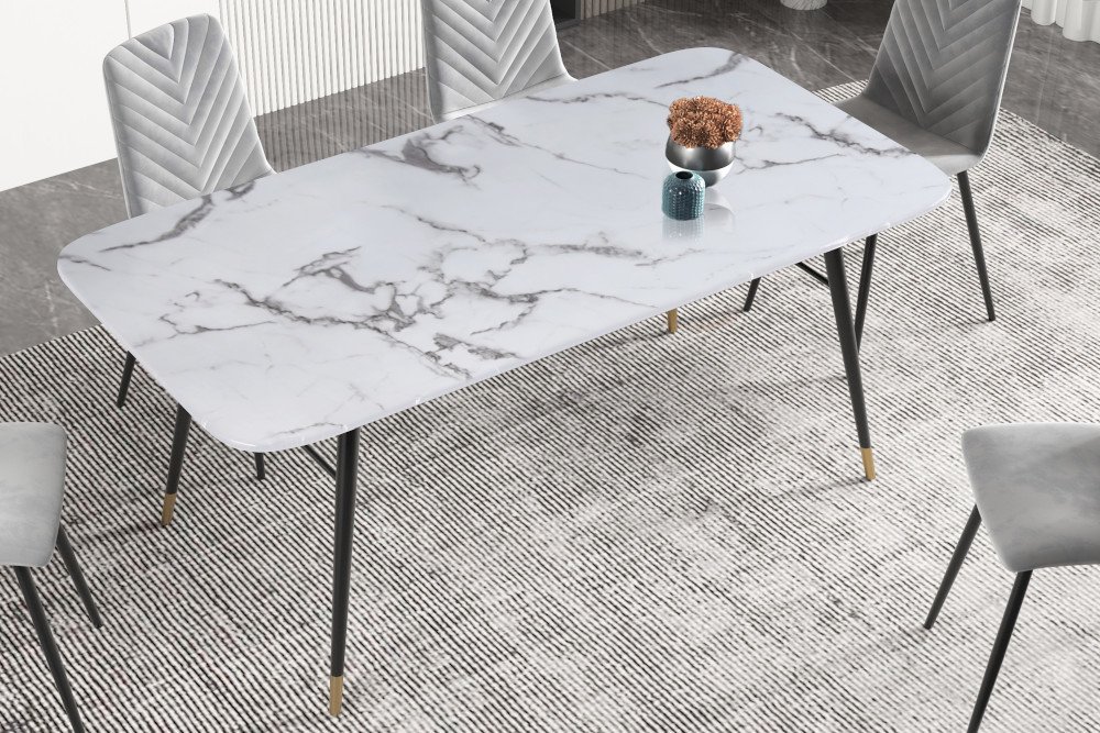 mannelijk Trolley Tutor moderne tafel in wit marmerlook kopen | aktiewonen.nl