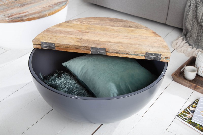 Afleiden storm Kind ronde salontafel Bowl zwart - Hoogglans meubelen / mango houten meubelen |  Aktie Wonen.nl