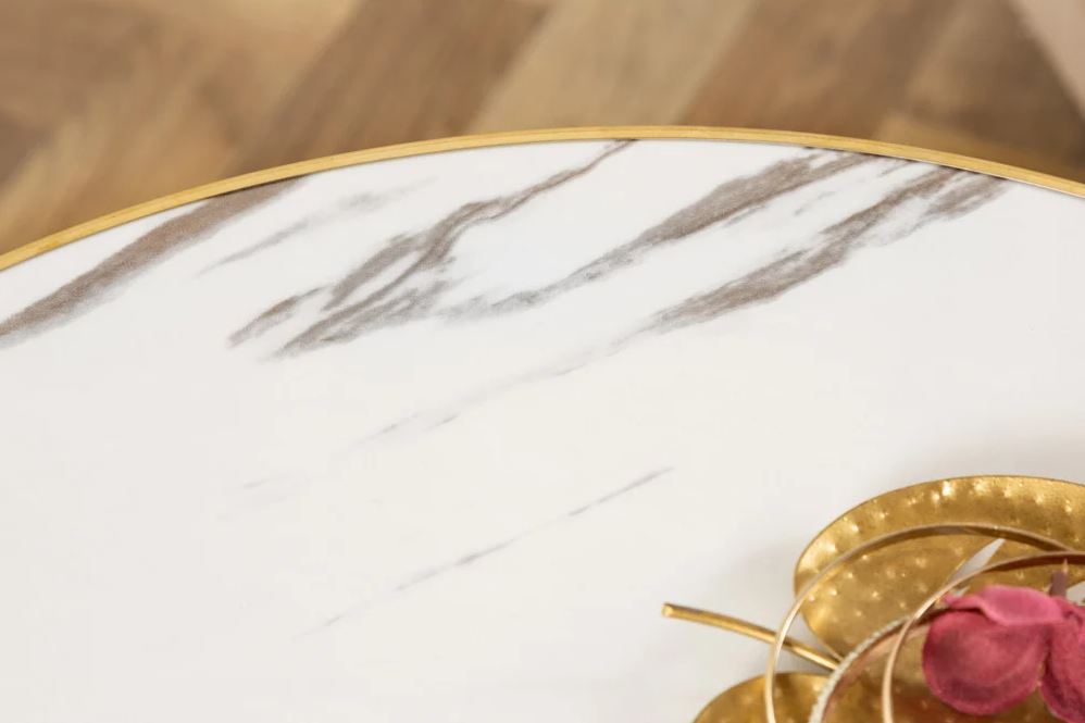 bijzettafel marmerlook wit goud 45 cm