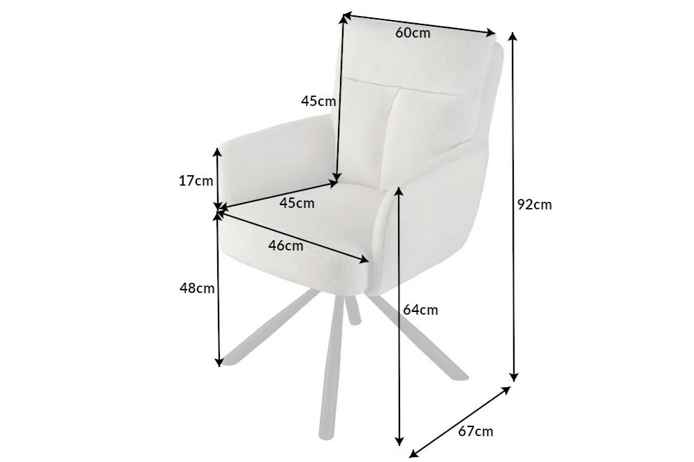 Moderne draaibare stoel Boucle beige