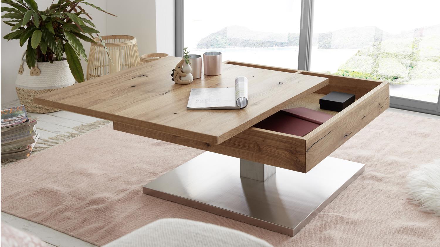 Raadplegen Commotie Mens design eiken salontafel met opbergruimte kopen | Aktie Wonen.nl