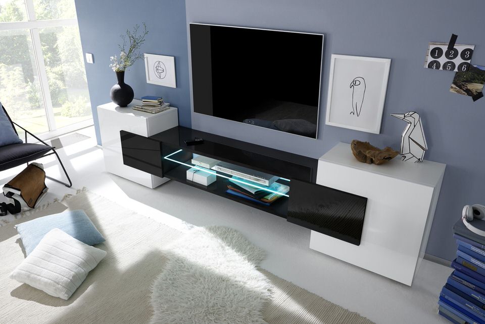Hedendaags groot tv meubel hoogglans wit kopen | Aktie Wonen.nl XT-87