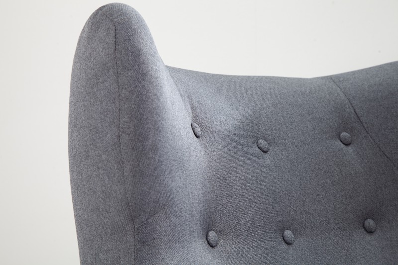 Oor fauteuil Donny grijs stof