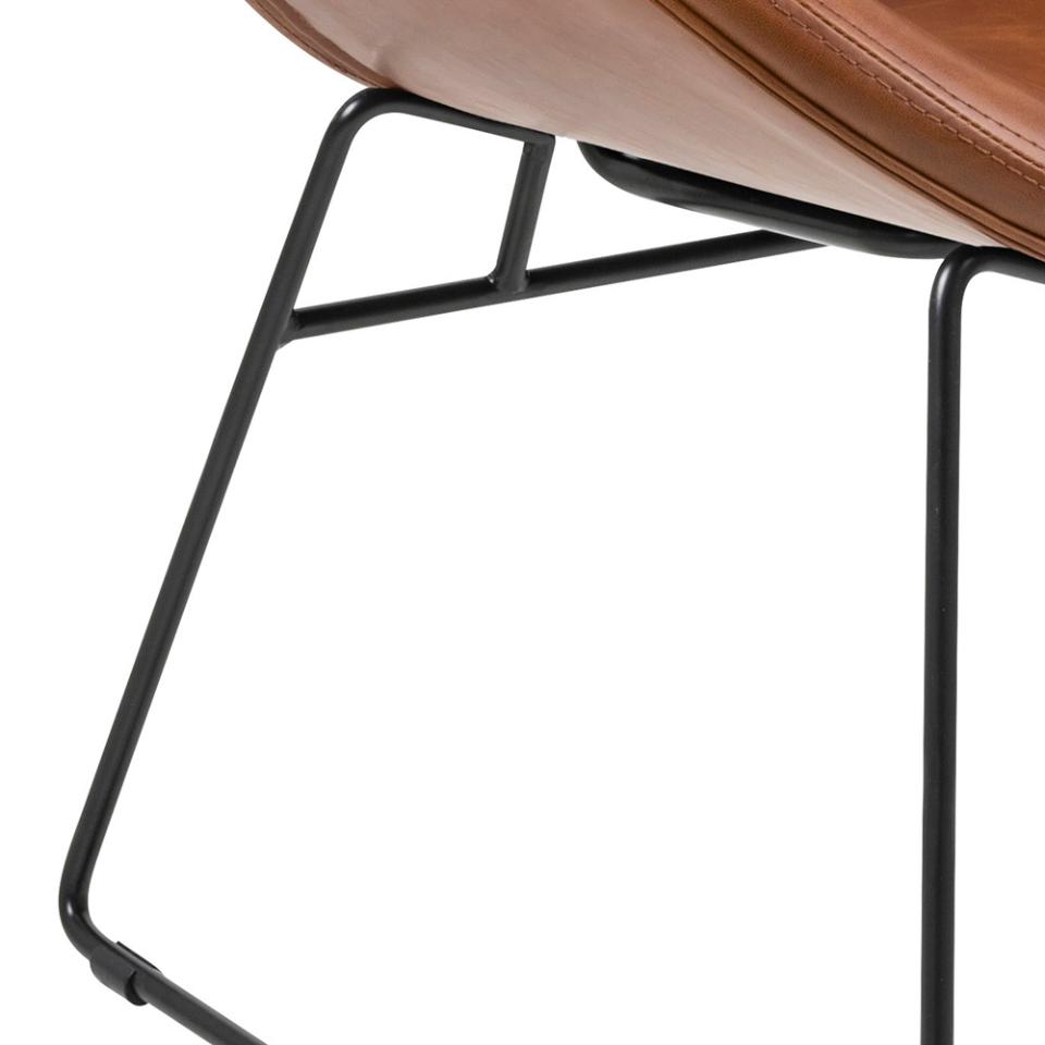 Trendy design fauteuil cognac zwart