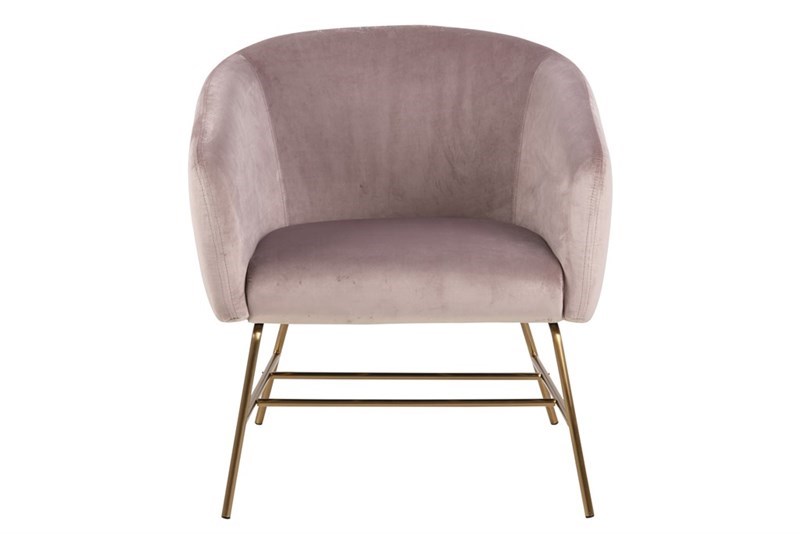 Rammy fauteuil velours rose
