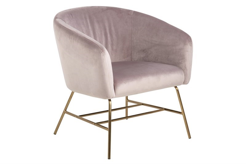 Rammy fauteuil velours rose