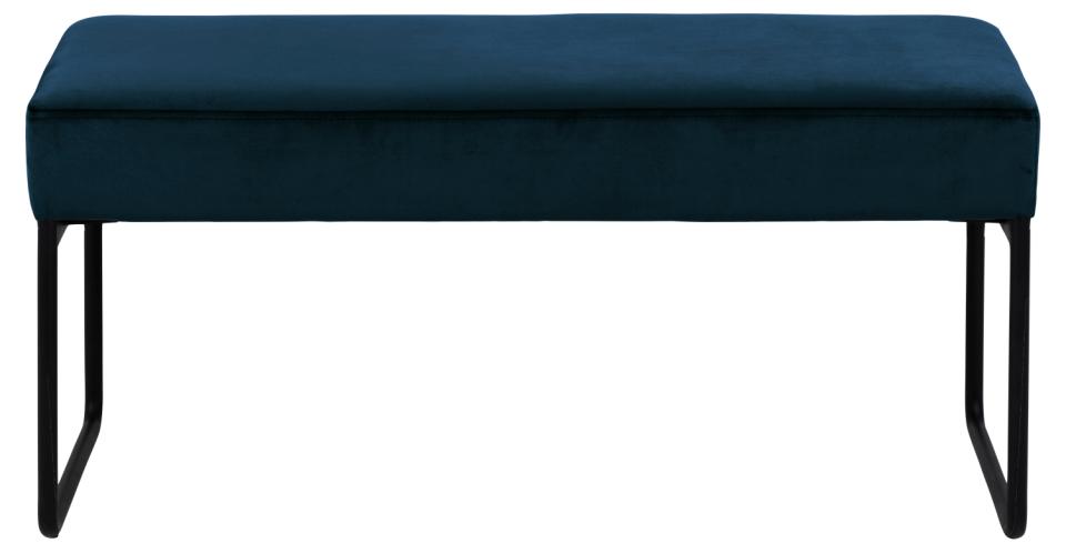 bankje blauw fluweel 95 cm