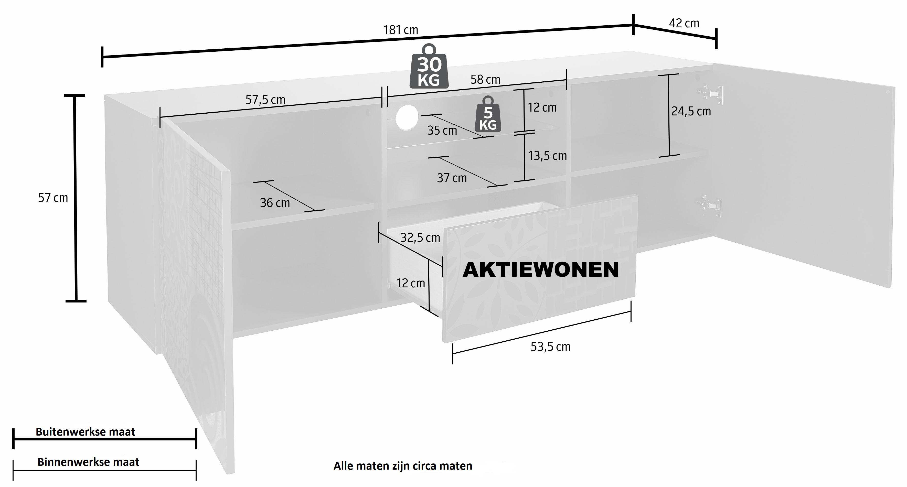 kanaal Relatief afvoer miro tv meubel met zeefdruk kopen | Aktie wonen.nl
