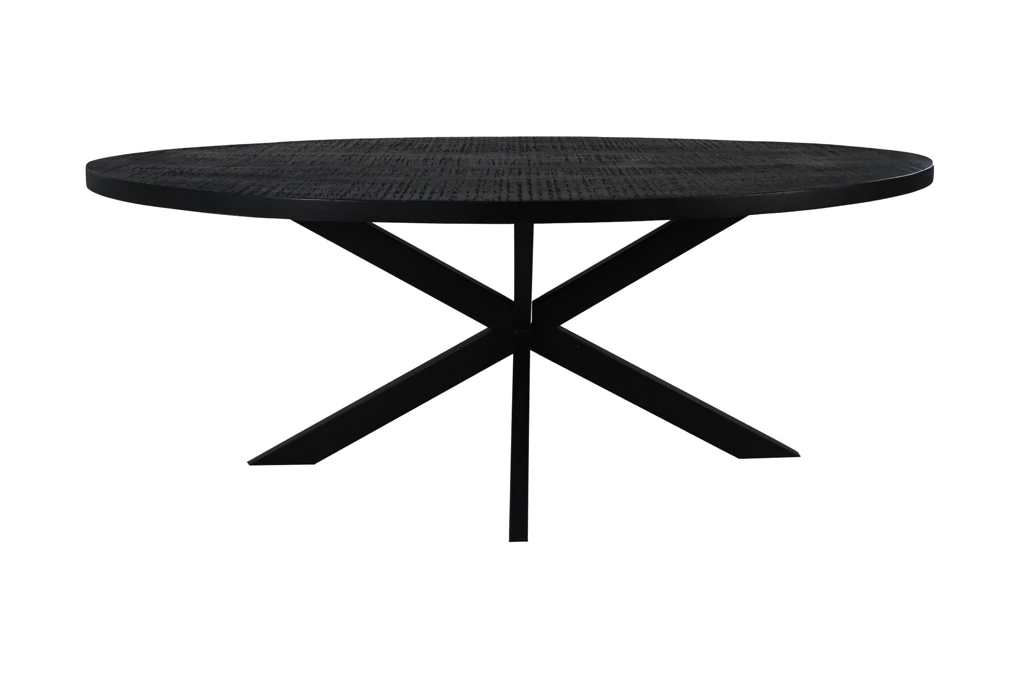 ovale tafel zwart mango 180 cm