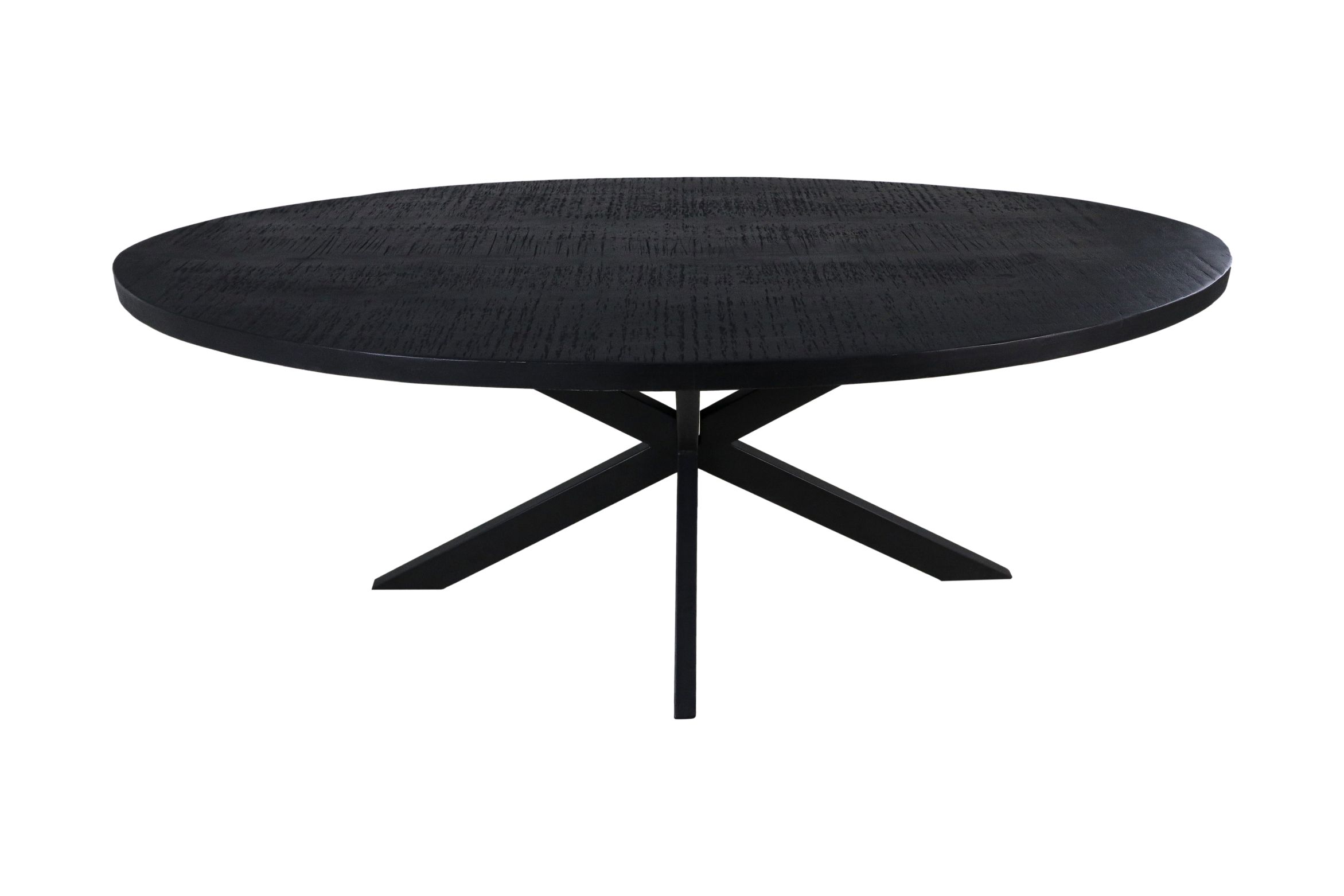 ovale tafel zwart mango 180 cm