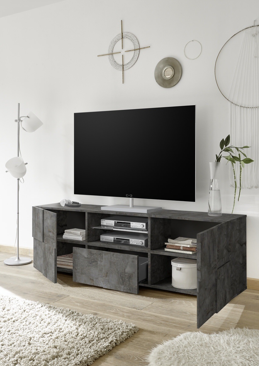 donkergrijs tv meubel 181 cm