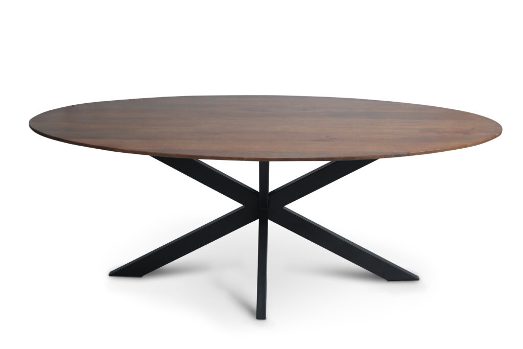 Ovale tafel bruin mangohout 180 cm