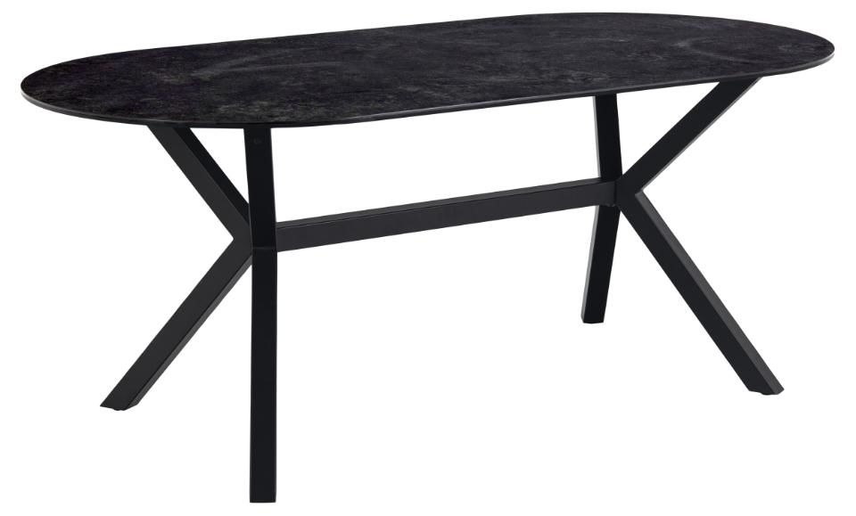 ovale tafel keramiek grijs-180 cm