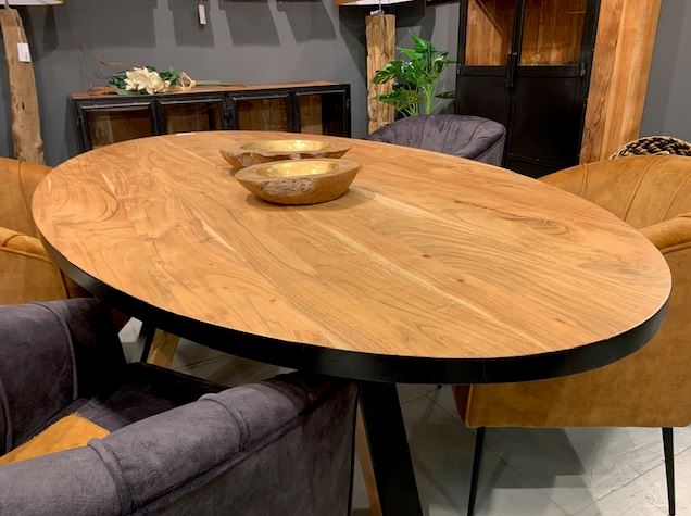 ovale tafel acaciahout 240 cm