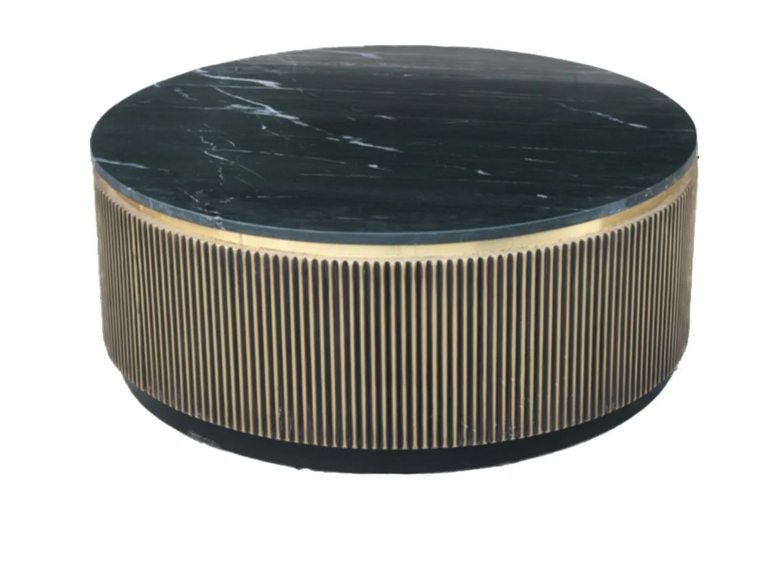 ronde salontafel goud zwart marmer 100 cm