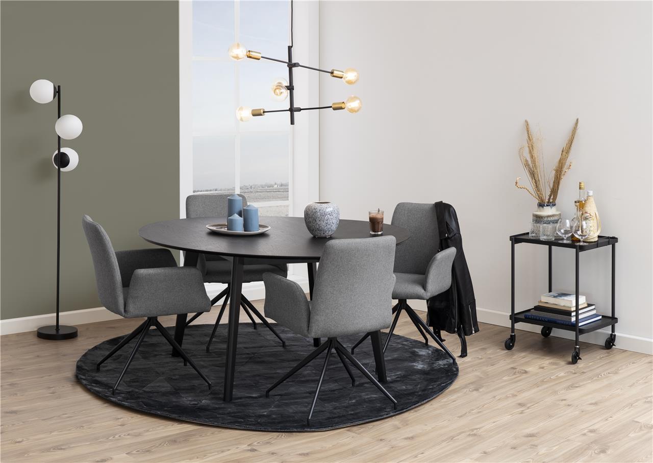 ronde eettafel zwart 140 cm - / houten meubelen | Aktie Wonen.nl