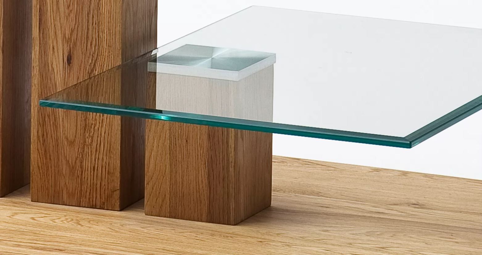 salontafel eiken met glas 110 cm