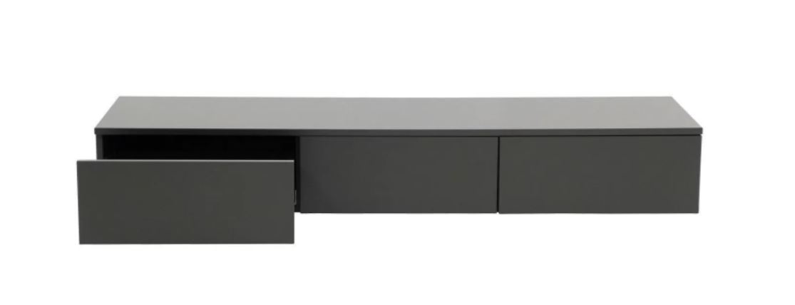 Zwevend tv meubel grijs basalt 166 cm