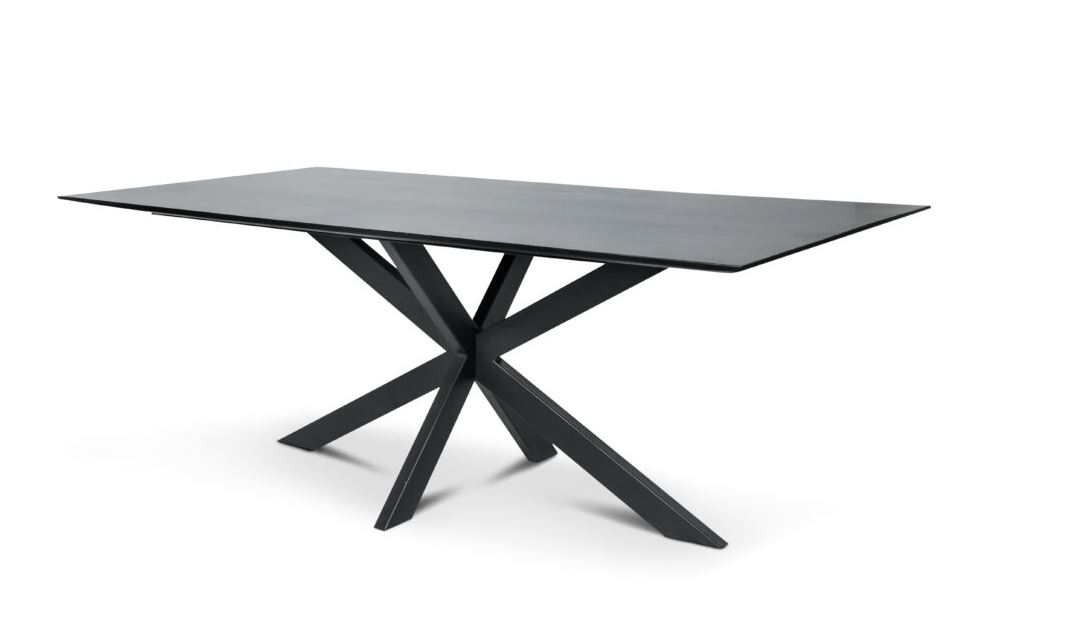rechthoekige tafel mango zwart 200 cm
