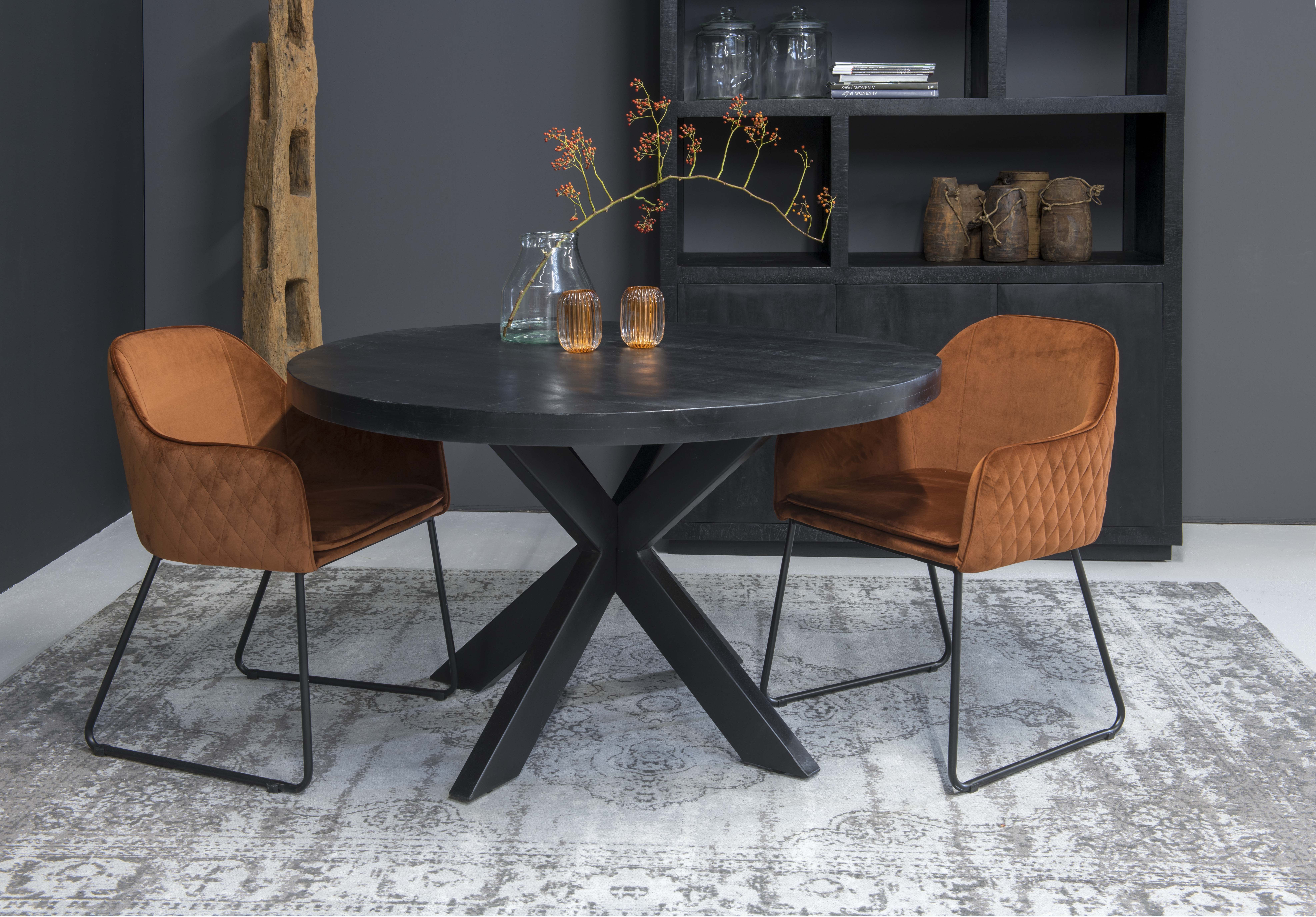 Verwonderlijk ronde tafel zwart mango - Zwarte en witte hoogglans meubelen VD-08