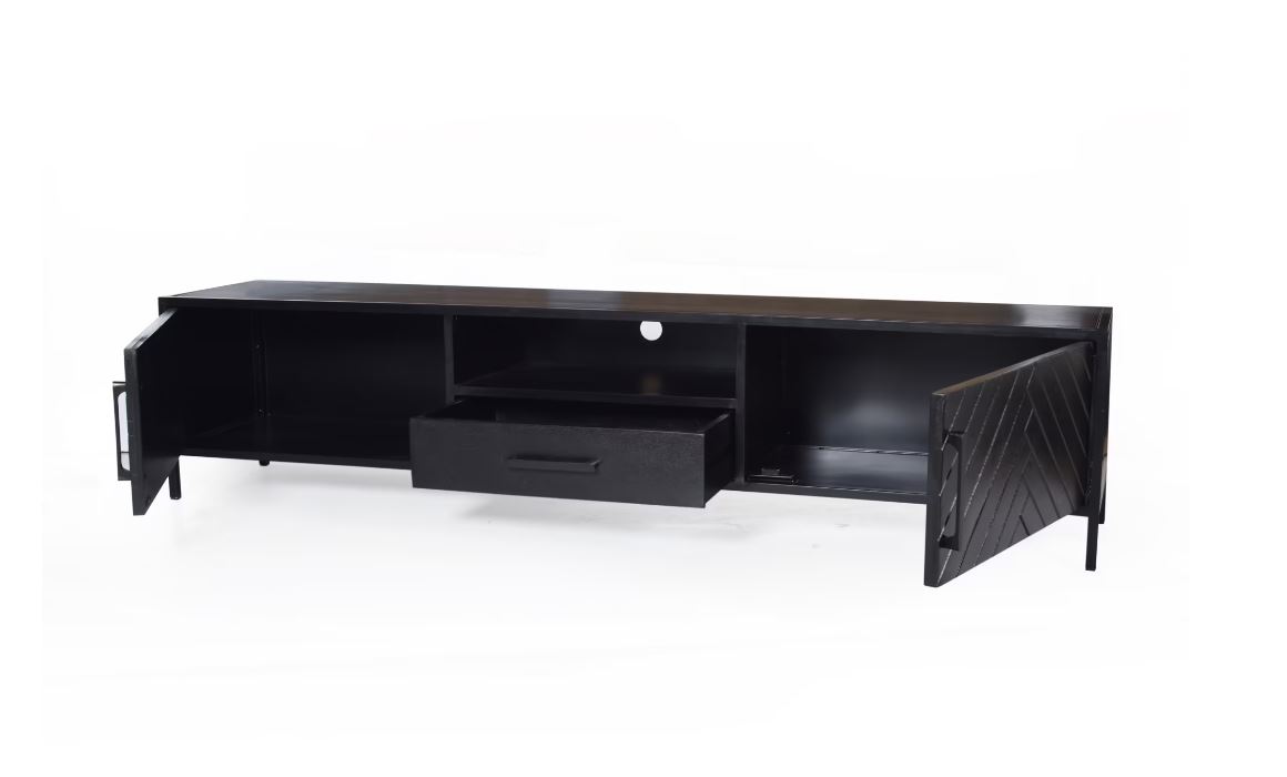 tv meubel brooke zwart visgraat 200 cm