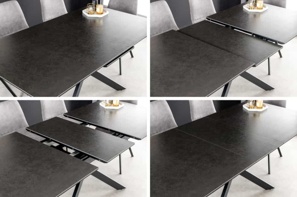 uitschuifbare tafel antraciet keramiek 160-200 cm