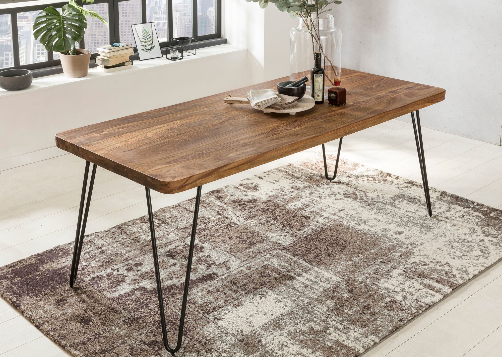 Sinds Munching Aannemelijk Sheesham eettafel 180 cm | Aktie Wonen