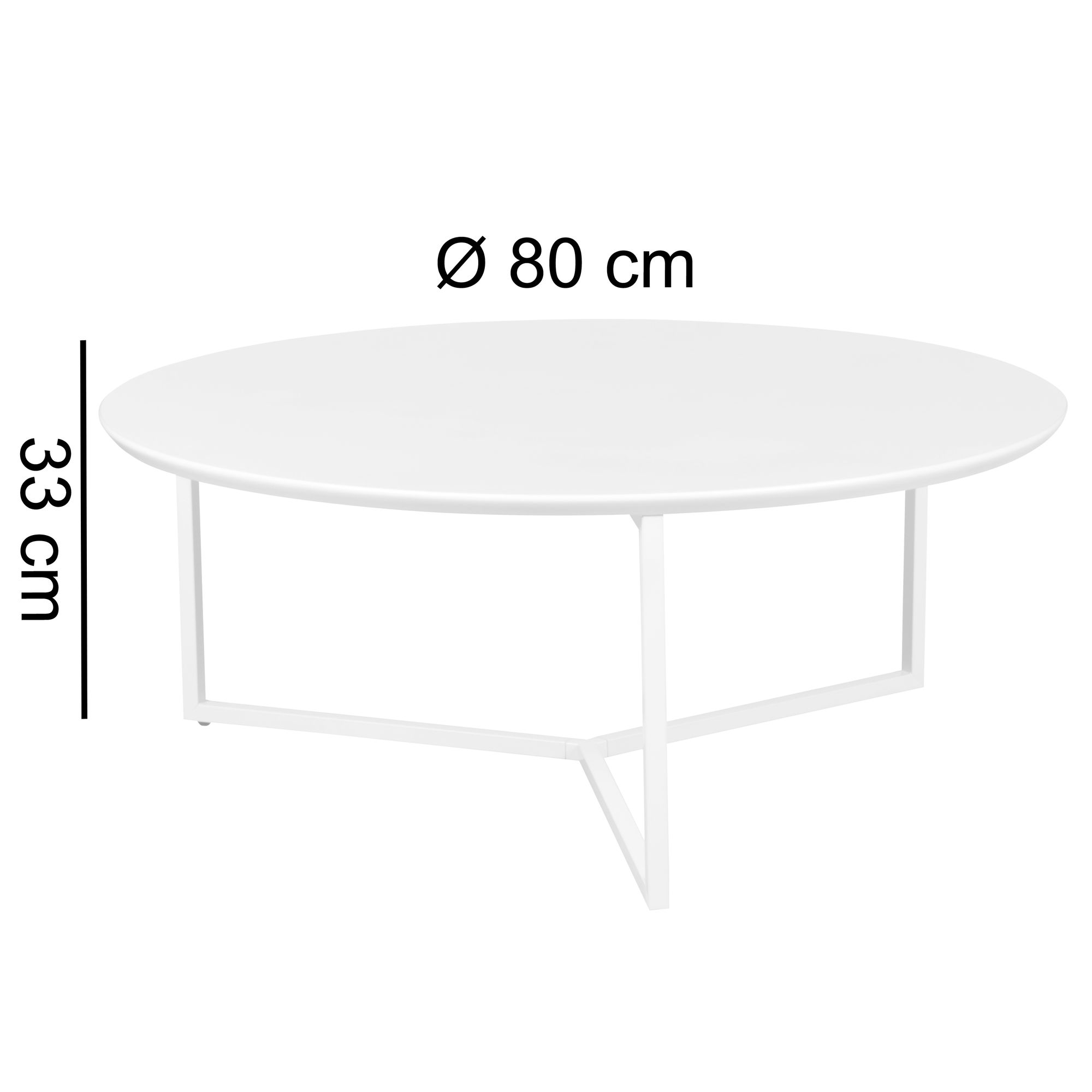 ronde salontafel mat wit 80 cm