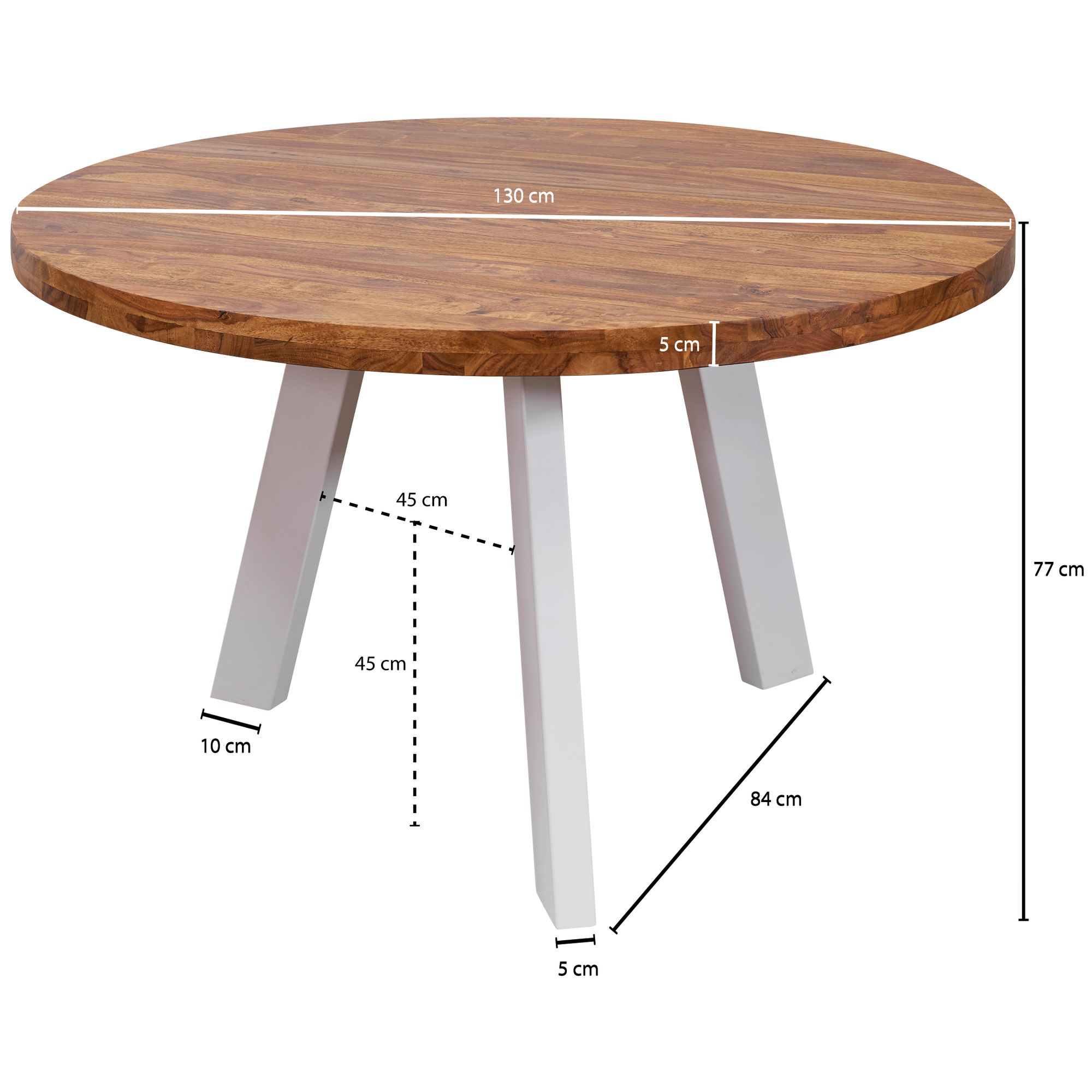 last Vrijgekomen Afstudeeralbum Ronde houten eettafel met witte poten kopen? | Aktie wonen.nl Zevenaar