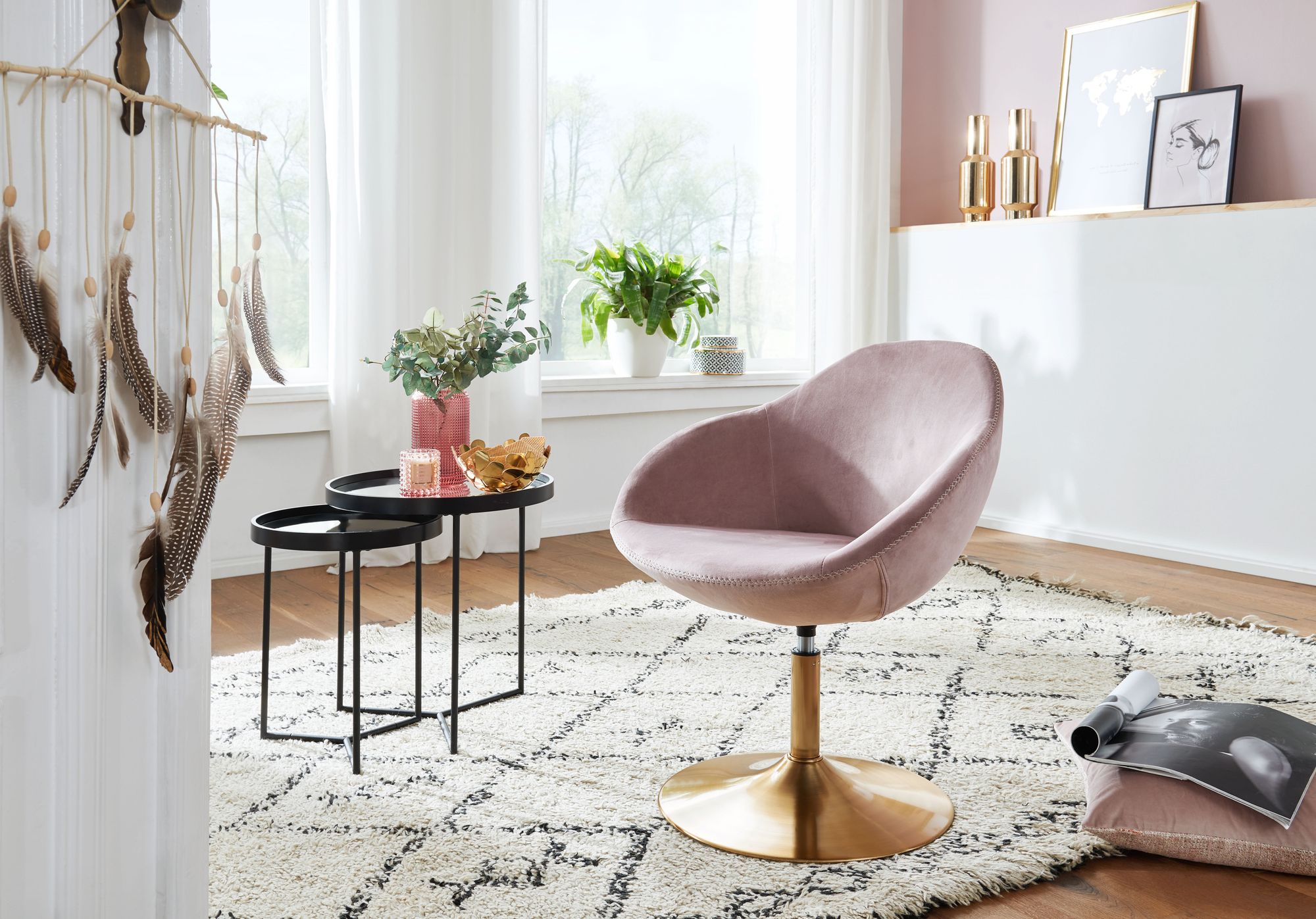 lounge fauteuil rose