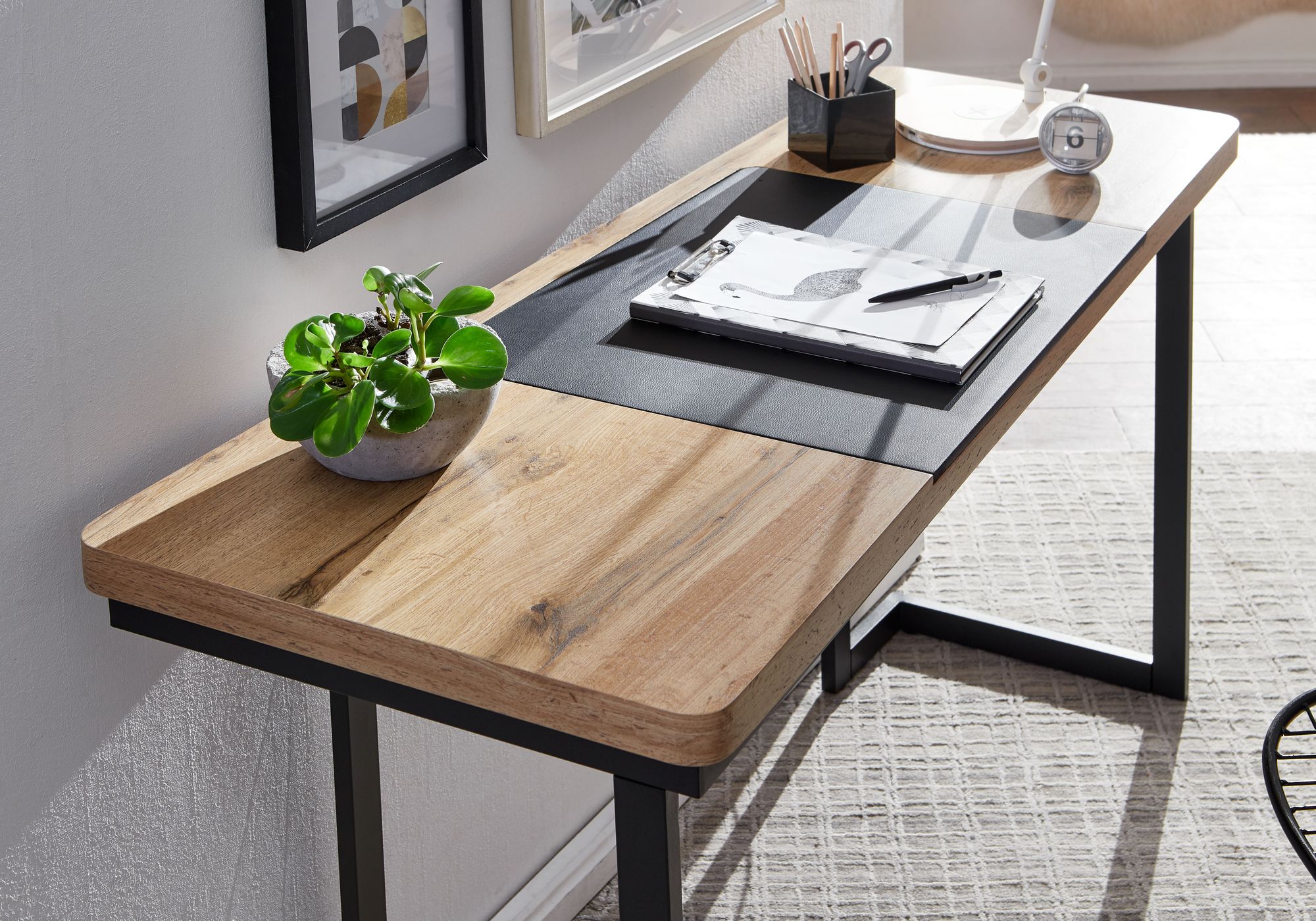 laptop tafel eikenlook zwart | Wonen.nl