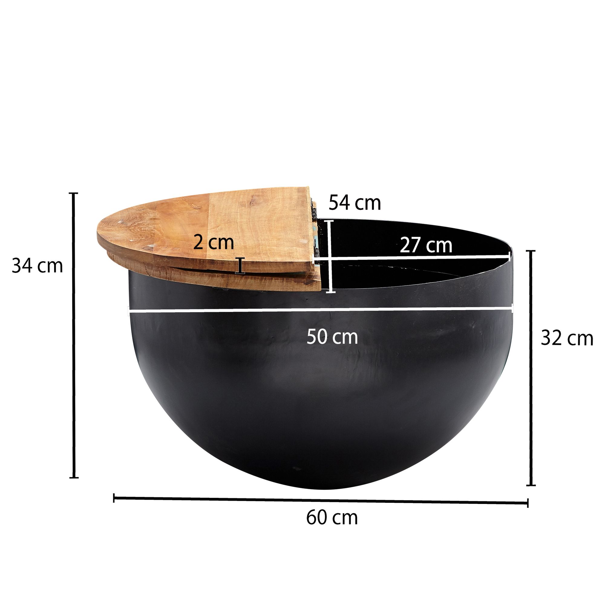zwarte bowl salontafel bonte kleuren