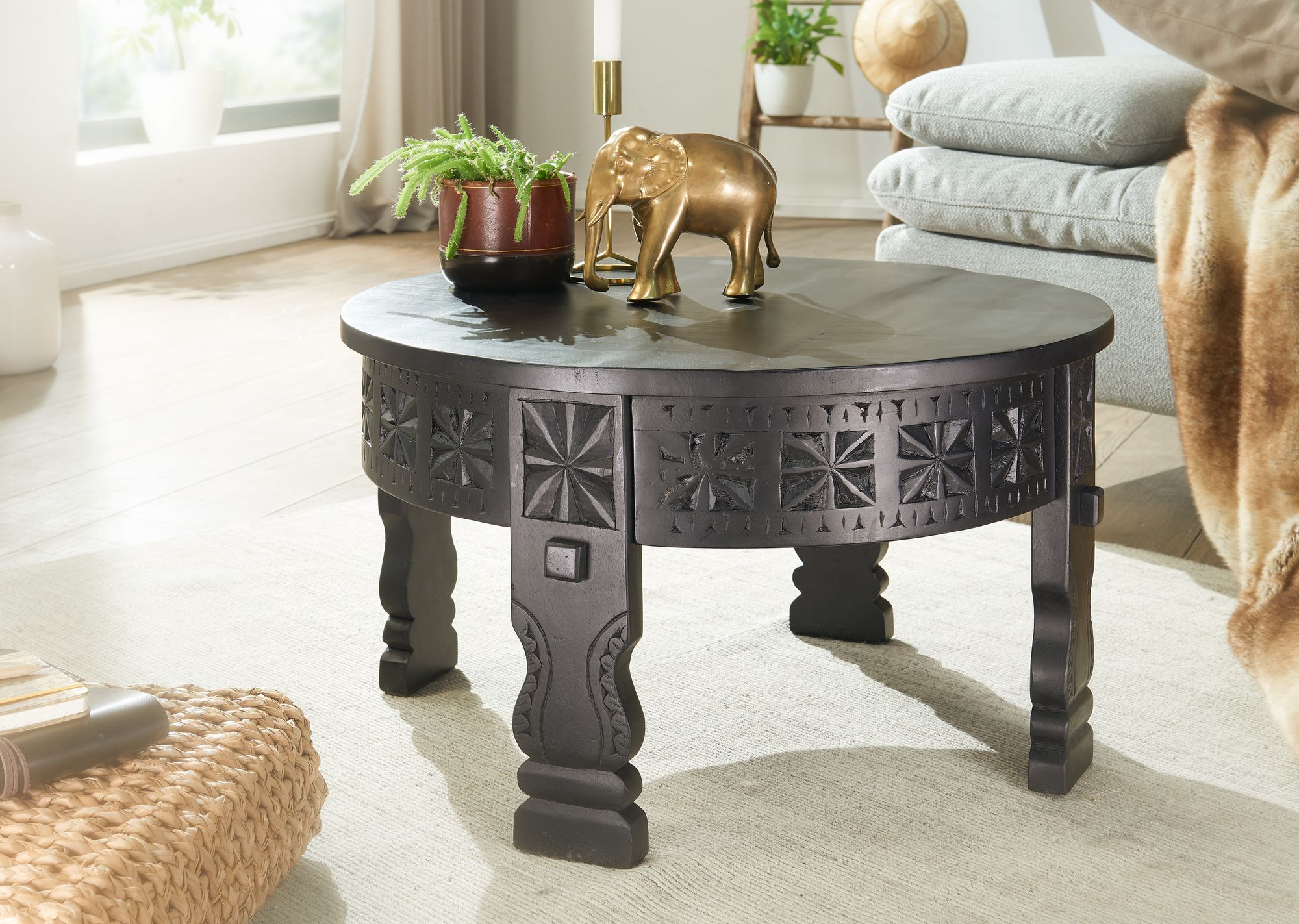 orientaalse salontafel zwart 60 cm
