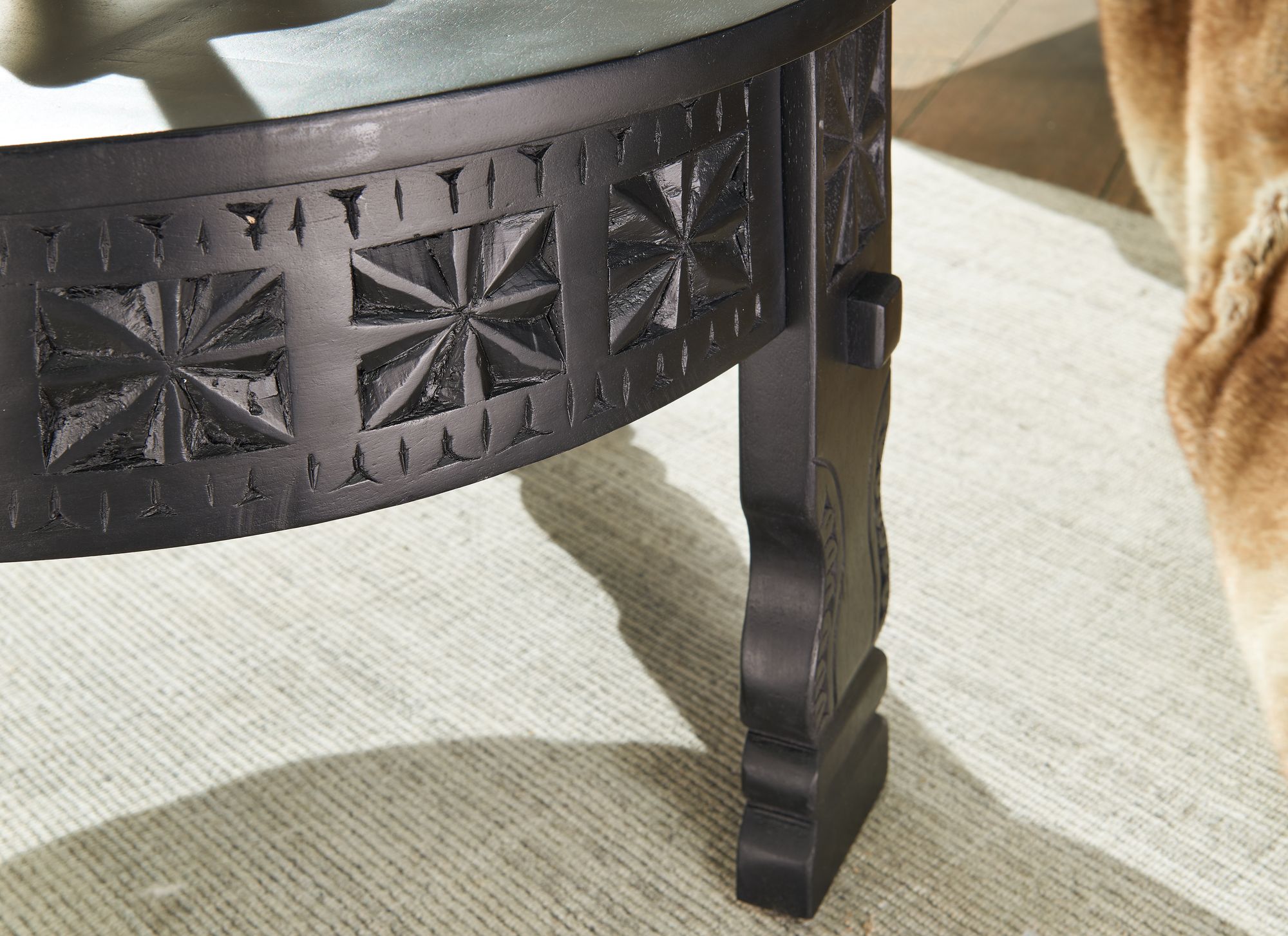 orientaalse salontafel zwart 80 cm